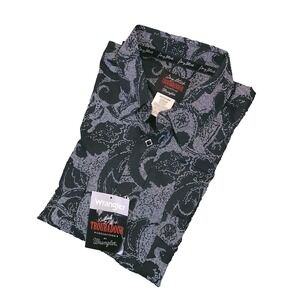 NWT Wrangler George Straight Troubadour Collection Mens LT Button Up Abstract
